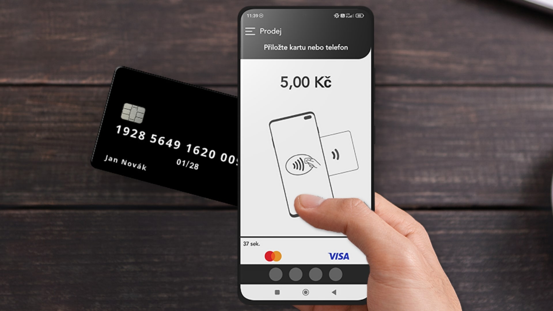 Mobilní telefon, který funguje jako terminál